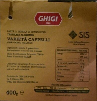 Pasta Di Semola Di Grano Duro, Varietà Cappelli