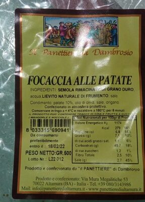 Focaccia Alle Patate