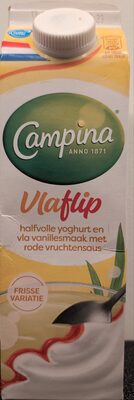 Vlaflip Halfvolle Yoghurt En Vla Vanillesmaak Met Rode Vruchtensaus